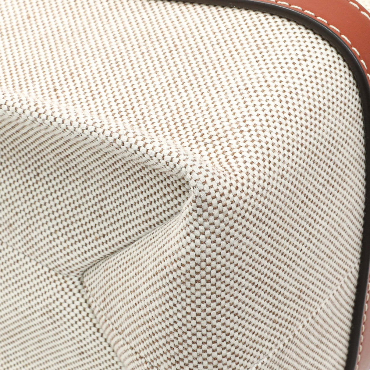 Chloe Linen Calfskin Medium Woody Ribbon Tote Handbags Chloe