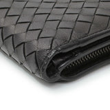 Bottega Veneta Black Intrecciato Bi-Fold Compact Wallet Accessories Bottega Veneta