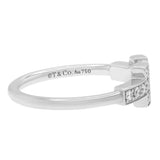 Tiffany & Co. 18K White Gold Diamond T Wire Ring