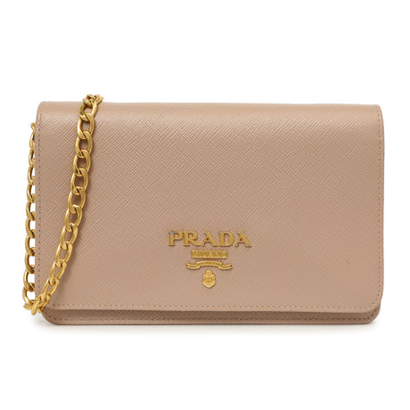 Prada Cammeo Saffiano Lux Chain Wallet