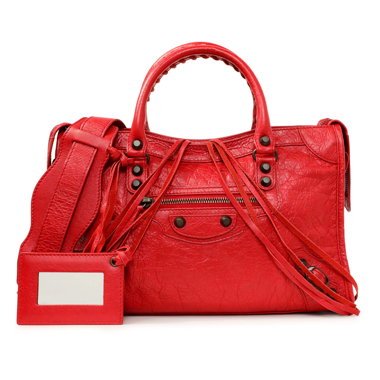 Balenciaga Red Agneau Classic Hardware S City