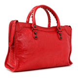 Balenciaga Red Agneau Classic Hardware S City