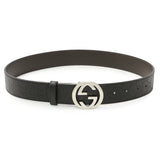 Gucci Black and Brown Calfskin Reversible Belt with Interlocking G Buckle Accessories Gucci