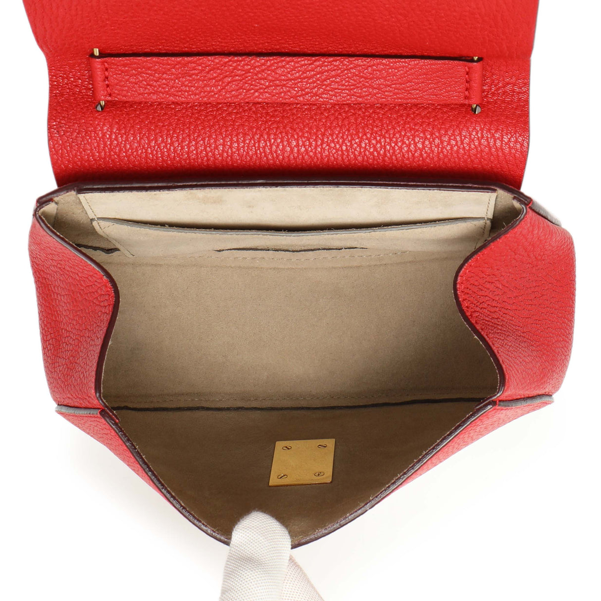 Chloe Red Grained Lambskin Drew Shoulder Bag