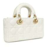 Christian Dior White Lambskin Cannage Small Lady D-Joy