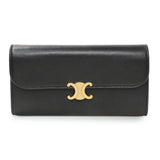 Celine Black Calfskin Large Triomphe Wallet Accessories Celine