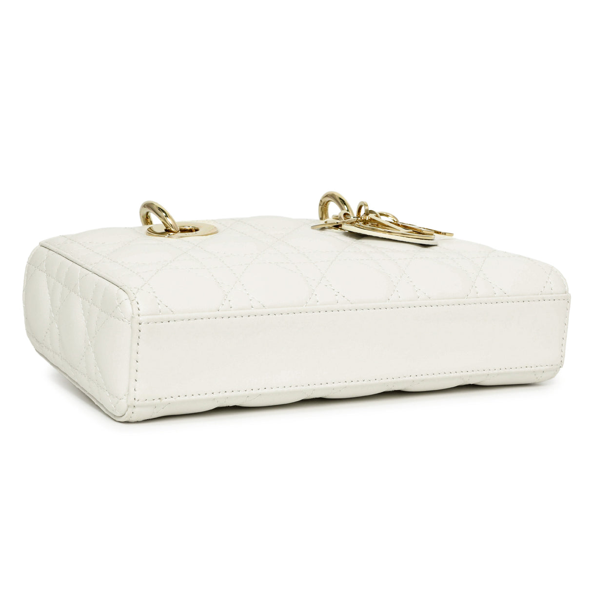 Christian Dior White Lambskin Cannage Small Lady D-Joy