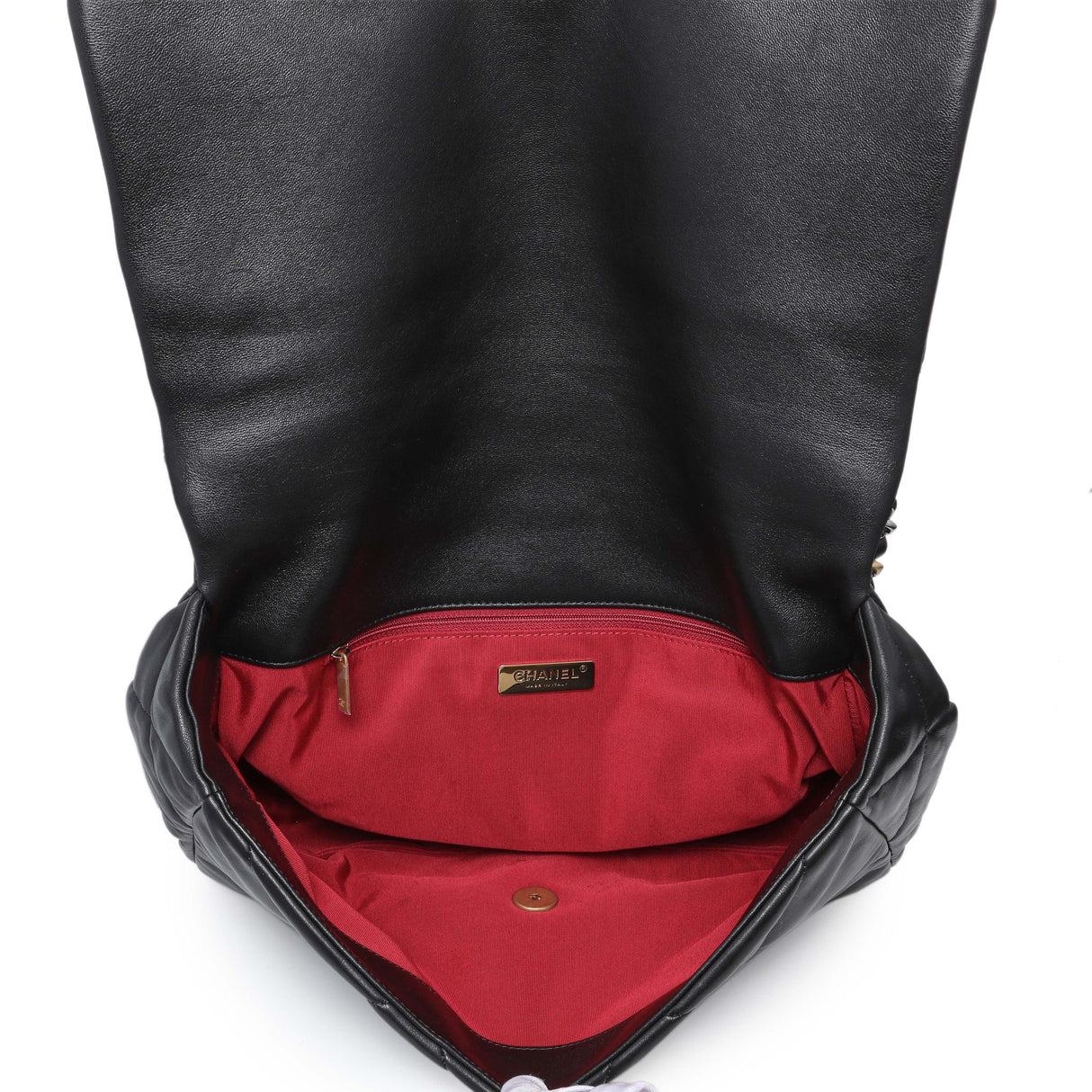 Chanel Black Lambskin Quilted Maxi Chanel 19 Flap Handbags Chanel