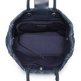 Chanel Blue Quilted Denim Coco Handle Shopping Tote Handbags Chanel