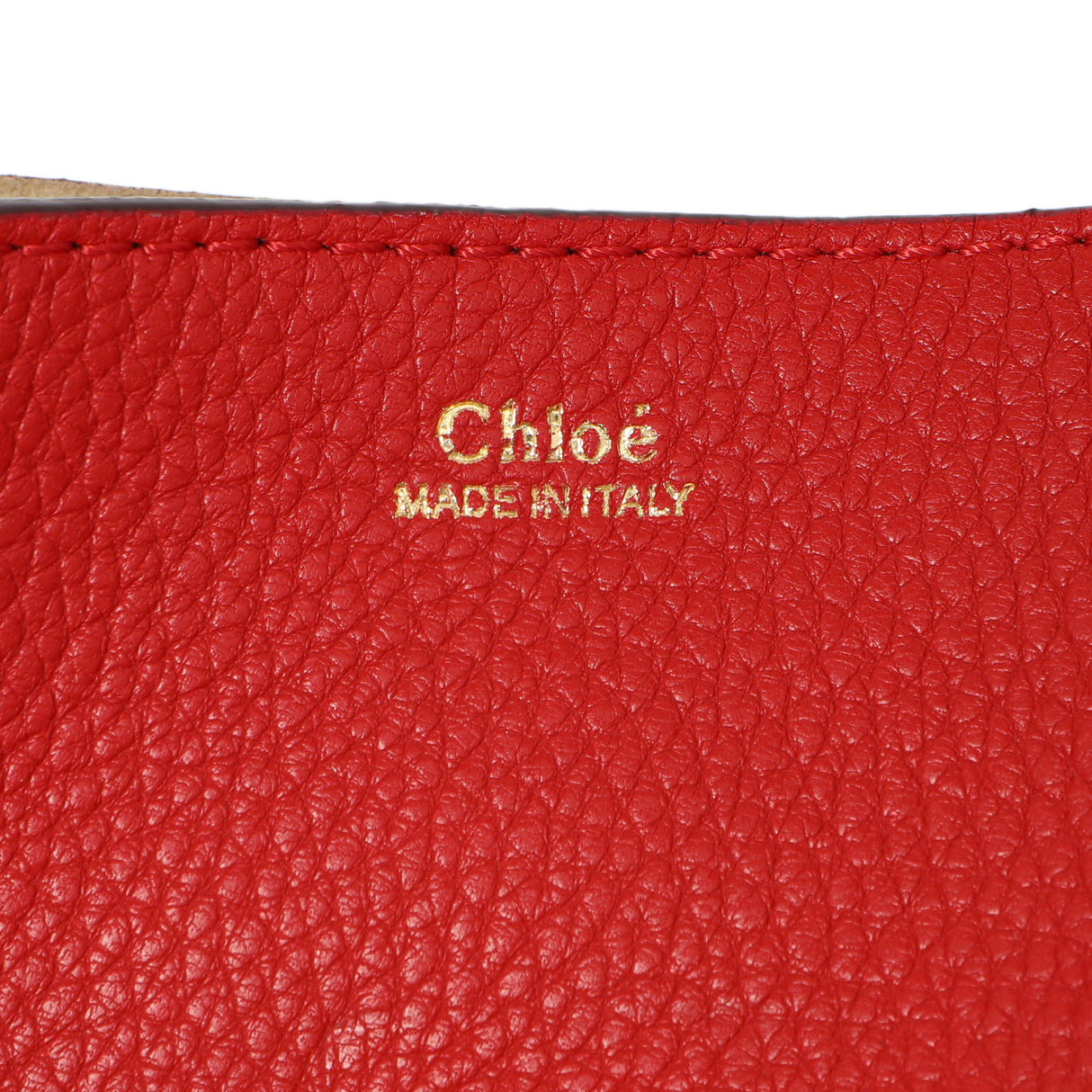 Chloe Red Grained Lambskin Drew Shoulder Bag