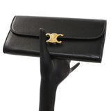 Celine Black Calfskin Large Triomphe Wallet Accessories Celine