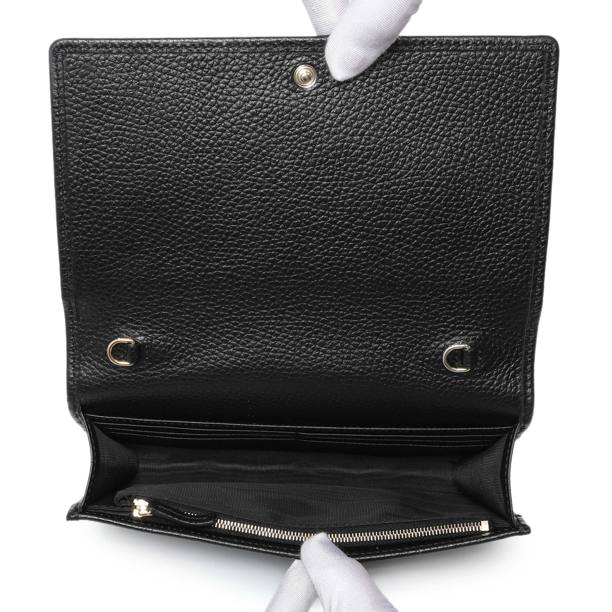 Gucci Black Pebbled Calfskin Soho Wallet on Chain Handbags Gucci