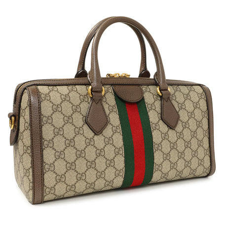 Gucci GG Supreme Monogram Web Medium Ophidia Boston