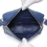 Bottega Veneta Blue Lambskin Maxi Intrecciato Cassette Camera Bag Handbags Bottega Veneta