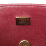 Chanel Burgundy Lambskin Quilted Mini Top Handle Rectangular Flap