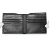 Burberry Black Embossed Check Leather Bifold Wallet Accessories Burberry
