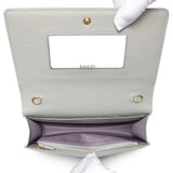 Gucci Grey Textured Calfskin Script Logo Chain Wallet Handbags Gucci