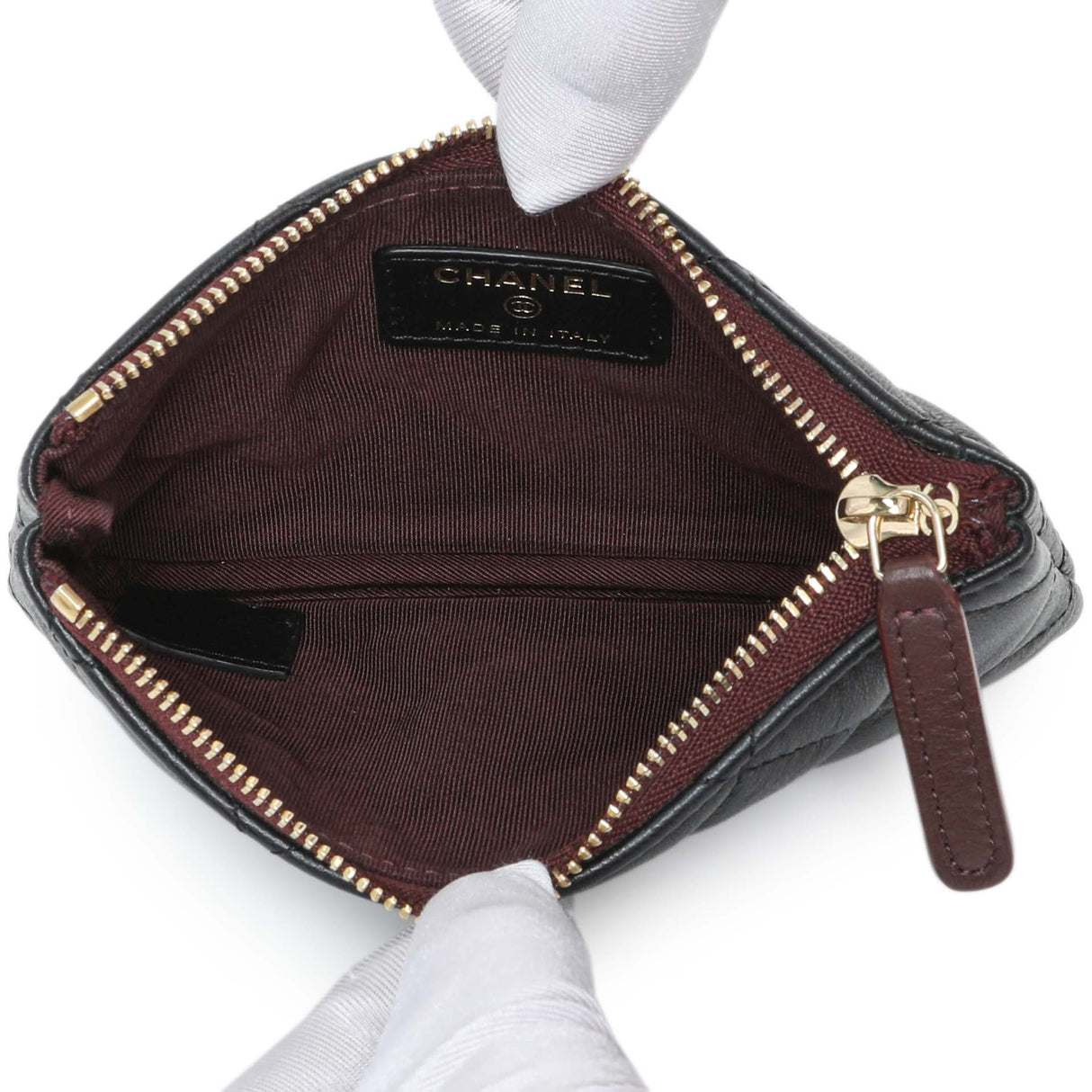 Chanel Black Lambskin Quilted Small Cosmetic Case Accessories Chanel