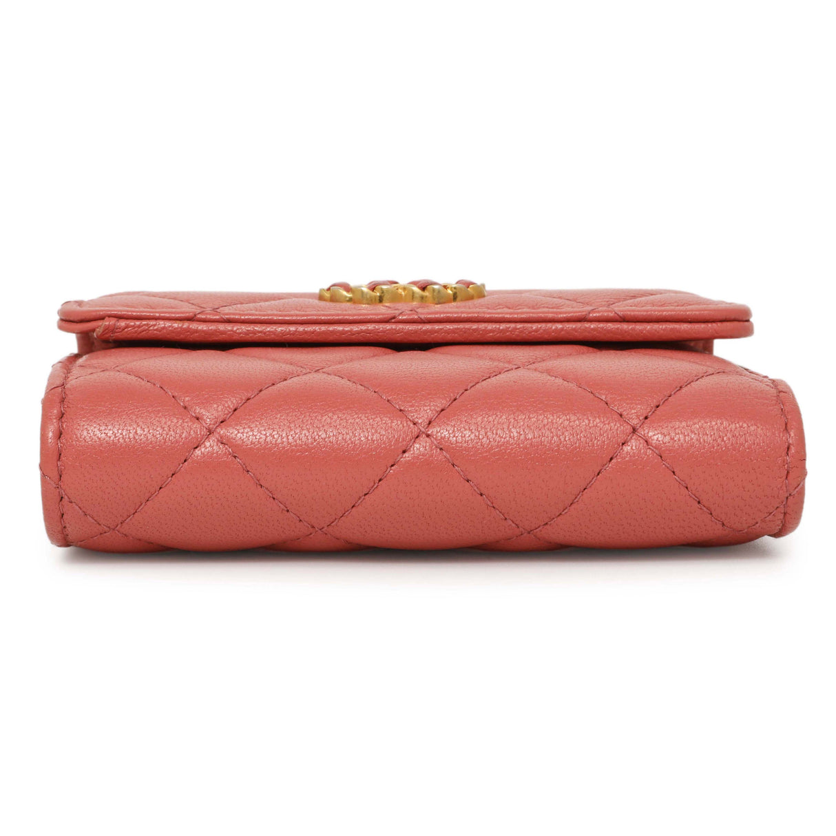 Chanel Pink Quilted Lambskin 19 Small Flap Wallet