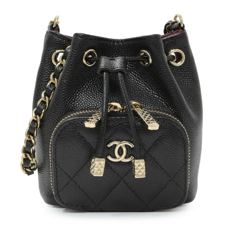 Chanel Black Caviar Mini CC Pocket Bucket Bag Handbags Chanel