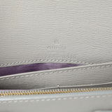 Gucci Grey Textured Calfskin Script Logo Chain Wallet Handbags Gucci