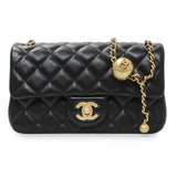 Chanel Black Lambskin Quilted Mini Rectangular Pearl Crush Flap Handbags Chanel