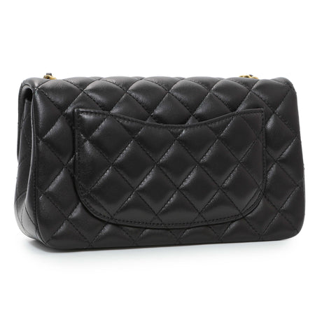 Chanel Black Lambskin Quilted Mini Rectangular Pearl Crush Flap Handbags Chanel