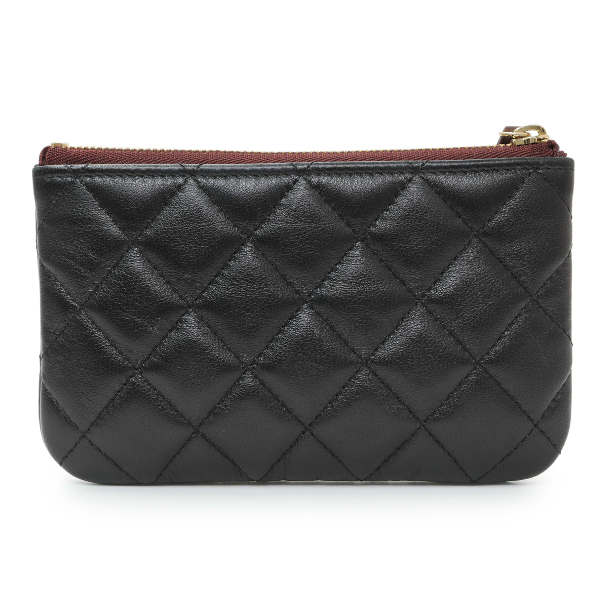 Chanel Black Lambskin Quilted Small Cosmetic Case Accessories Chanel