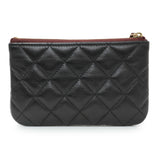 Chanel Black Lambskin Quilted Small Cosmetic Case Accessories Chanel