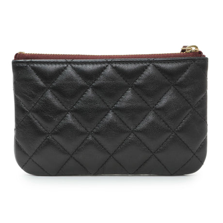 Chanel Black Lambskin Quilted Small Cosmetic Case Accessories Chanel