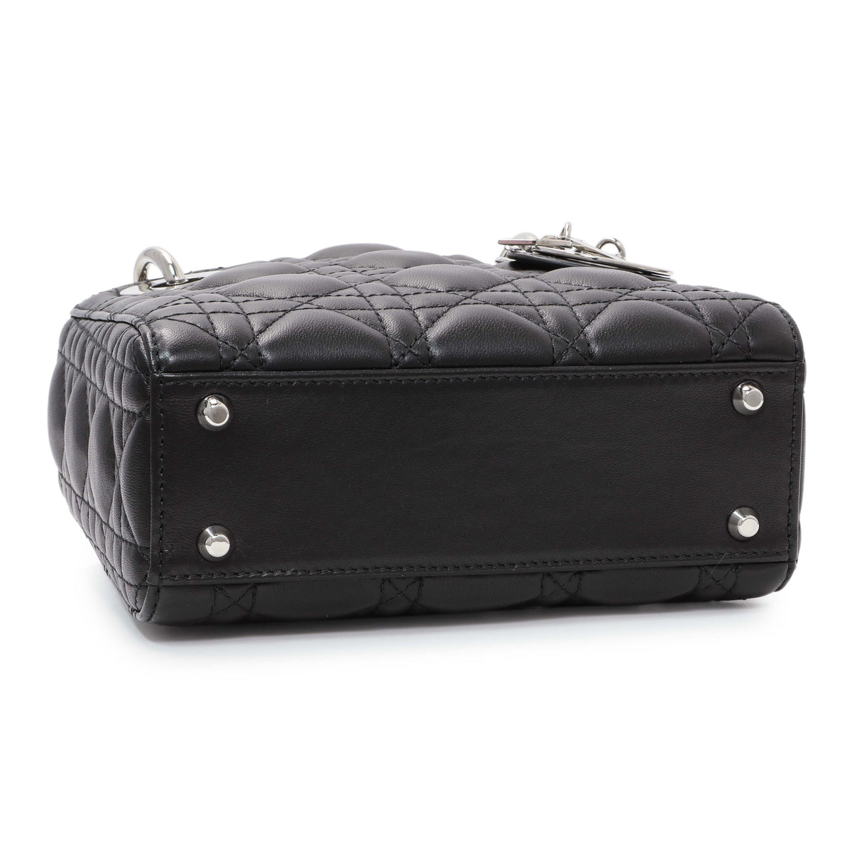 Christian Dior Black Lambskin Cannage Mini Lady Dior Handbags Christian Dior