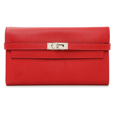 Hermes Red Epsom Kelly Longue Wallet Accessories Hermes