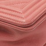 Chanel Blush Chevron Quilted Caviar New Medium Boy Flap