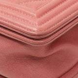 Chanel Blush Chevron Quilted Caviar New Medium Boy Flap