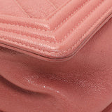 Chanel Blush Chevron Quilted Caviar New Medium Boy Flap