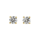 18K Yellow Gold 0.90 Carat Diamond Earrings