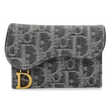 Christian Dior Grey Oblique Saddle Bloom Card Holder Accessories Christian Dior