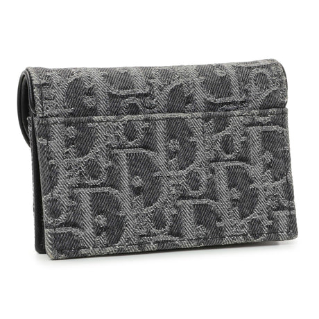 Christian Dior Grey Oblique Saddle Bloom Card Holder Accessories Christian Dior