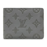 Louis Vuitton Grey Calfskin Monogram Shadow Multiple Wallet Accessories Louis Vuitton