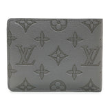 Louis Vuitton Grey Calfskin Monogram Shadow Multiple Wallet Accessories Louis Vuitton