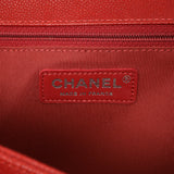 Chanel Red Quilted Caviar New Medium Boy Bag