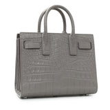 Saint Laurent Grey Calfskin Crocodile Embossed Nano Sac De Jour Handbags Saint Laurent