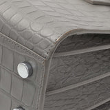 Saint Laurent Grey Calfskin Crocodile Embossed Nano Sac De Jour Handbags Saint Laurent