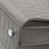 Saint Laurent Grey Calfskin Crocodile Embossed Nano Sac De Jour Handbags Saint Laurent