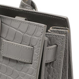Saint Laurent Grey Calfskin Crocodile Embossed Nano Sac De Jour Handbags Saint Laurent