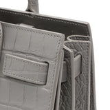 Saint Laurent Grey Calfskin Crocodile Embossed Nano Sac De Jour Handbags Saint Laurent