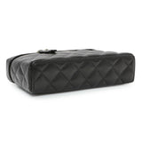 Chanel Black Quilted Caviar Top Handle Slim Vanity With Chain Handbags Chanel
