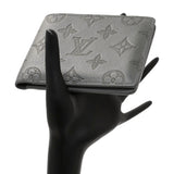Louis Vuitton Grey Calfskin Monogram Shadow Multiple Wallet Accessories Louis Vuitton