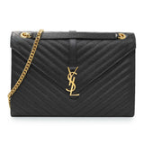 Saint Laurent Grain De Poudre Mixed Matelasse Large Triquilt Monogram Satchel Handbags Saint Laurent