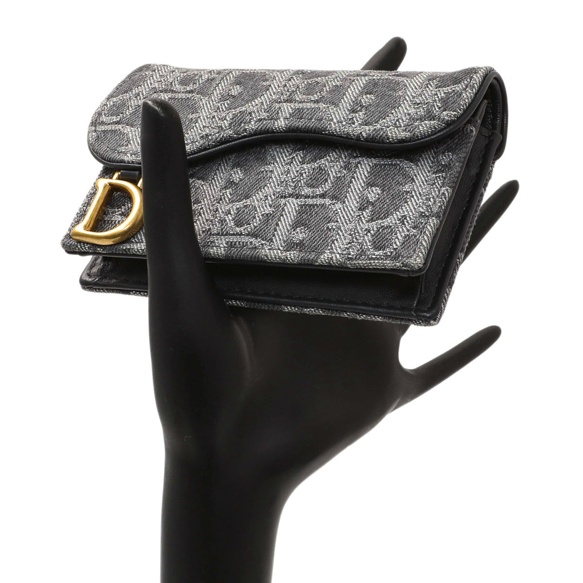 Christian Dior Grey Oblique Saddle Bloom Card Holder Accessories Christian Dior